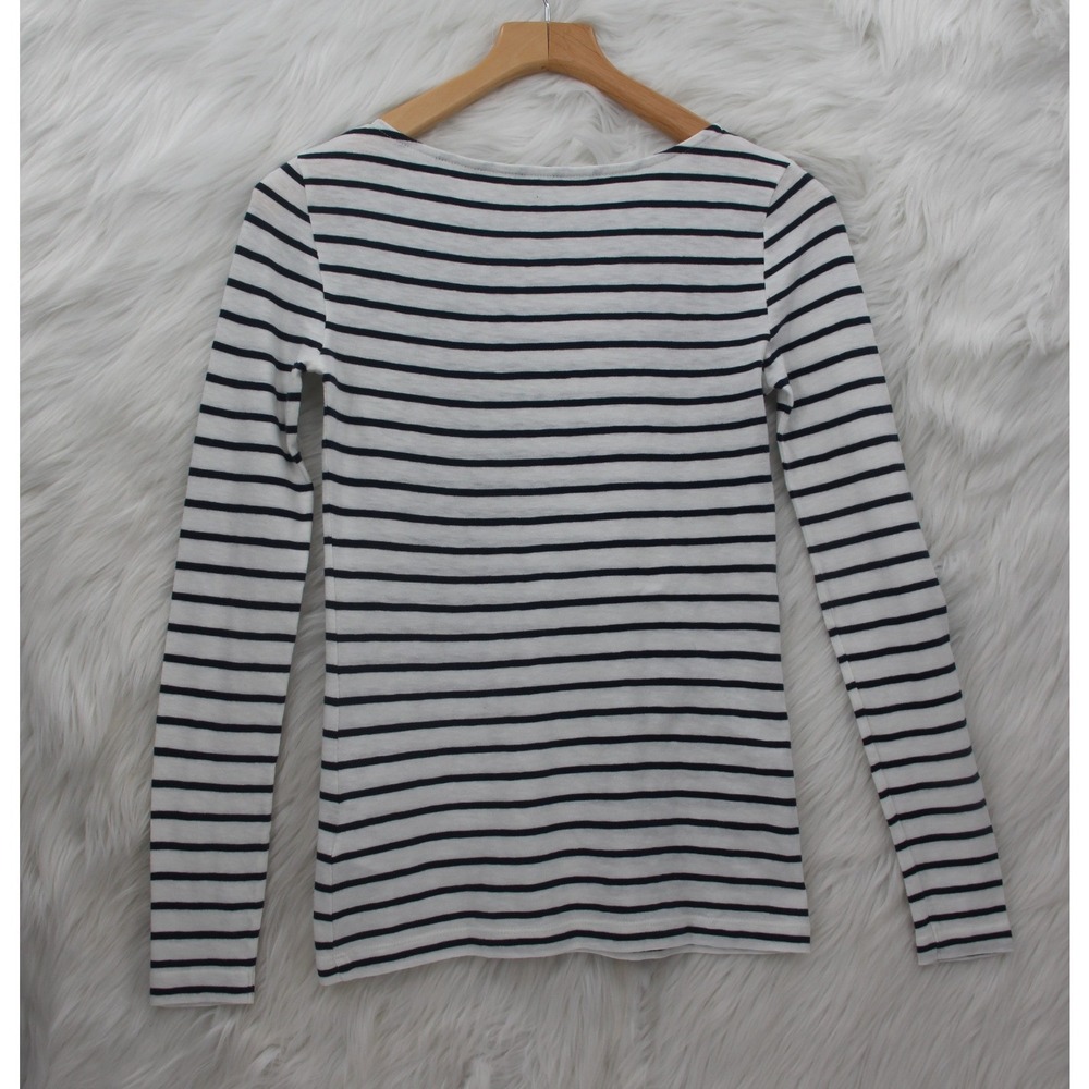 Lot of 3 J.CREW Women's XXS Blue Stripe Gray Black Artist Tee Long Sleeve Shirts - Picture 9 of 11